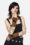 Black Friday - Warm Star Fingerless Gloves - tan