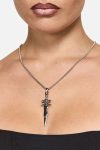 Black Friday - Sword Pendant Necklace - silver