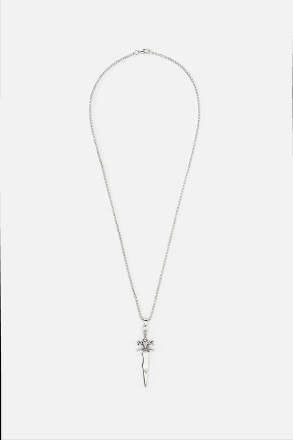 Black Friday - Sword Pendant Necklace - silver