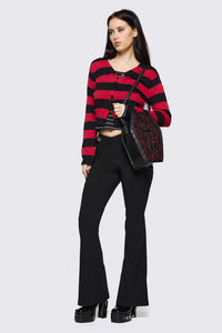 Black Friday - Gothic Snake Print Coffin Bag - black-red