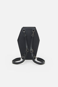 Black Friday - Gothic Snake Print Coffin Bag - black-red