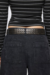 Black Friday - Metalhead Hardware Belt - black-silver