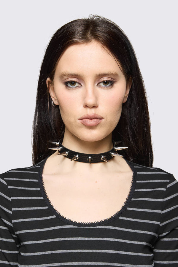 Black Friday - Spike Narrow Choker - black