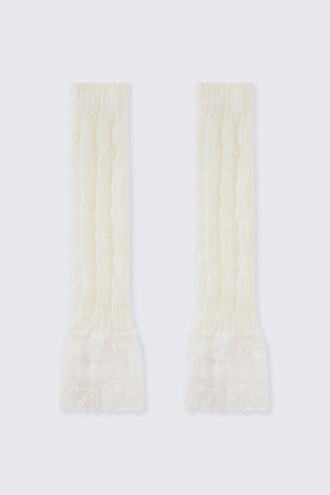 Black Friday - Lace Bottom Leg Warmers - white