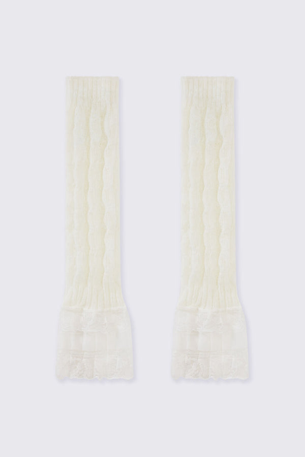 Black Friday - Lace Bottom Leg Warmers - white