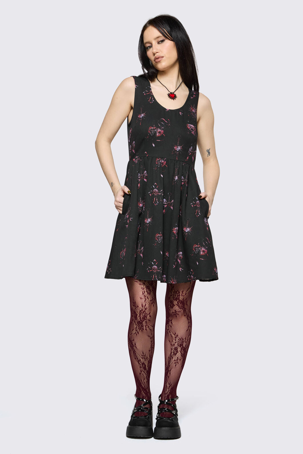 Black Friday - Burgundy Budding Romance Tight - burgundy
