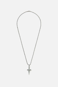 Black Friday - Skull Dagger Necklace - silver