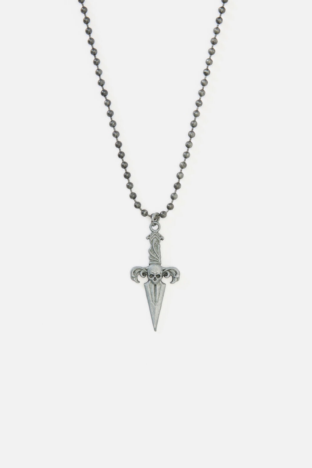 Black Friday - Skull Dagger Necklace - silver