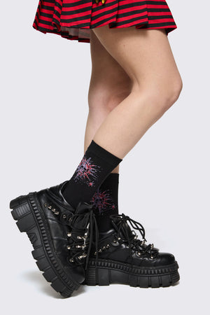 Black Friday - Trad Emo Skull Socks - black