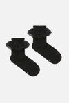 Black Friday - Double Lace Top Sock - black