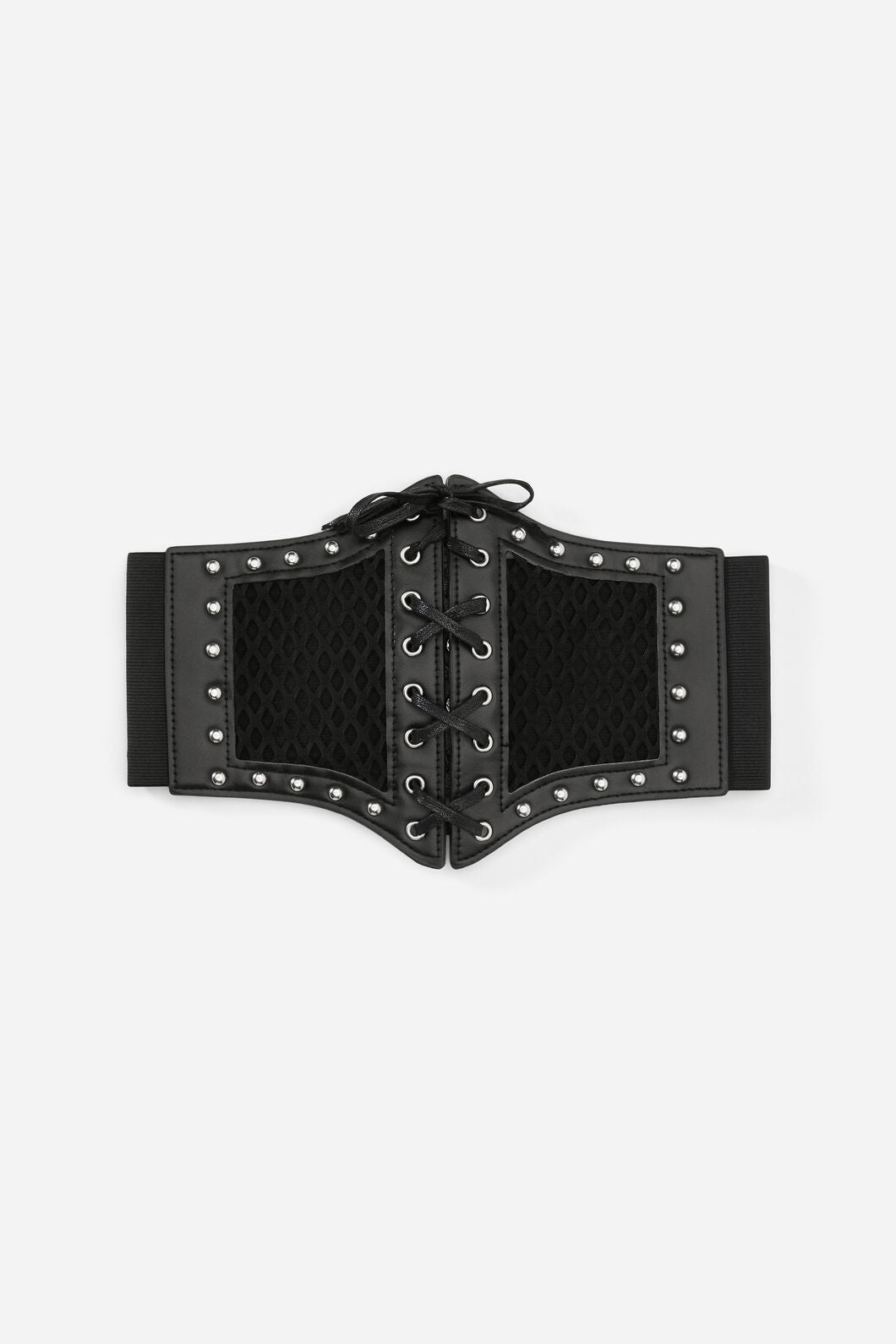 Black Friday - Fishnet Mesh Stud Corset Belt - black