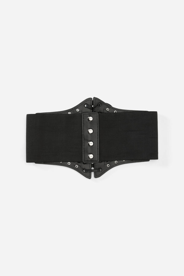 Black Friday - Fishnet Mesh Stud Corset Belt - black