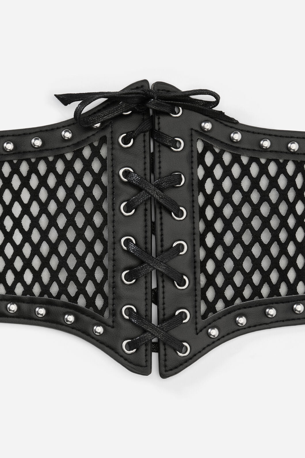 Black Friday - Fishnet Mesh Stud Corset Belt - black