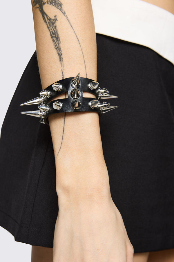 Black Friday - Spike Double Band Cuff - black