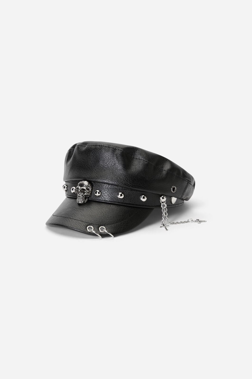Black Friday - Studded & Skull Peak Cap - black