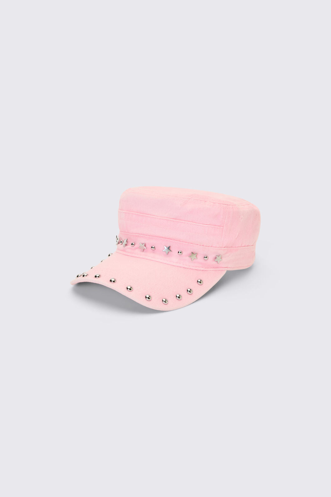 Black Friday - Washed Denim Star Stud Cap - pink