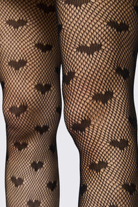 Black Friday - Heart Mesh Tights - black