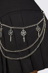 Black Friday - Pentagram Sword Charm Chain - silver