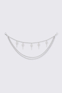 Black Friday - Pentagram Sword Charm Chain - silver