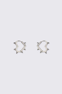 Black Friday - Heart Sleeper Spike Earrings - silver