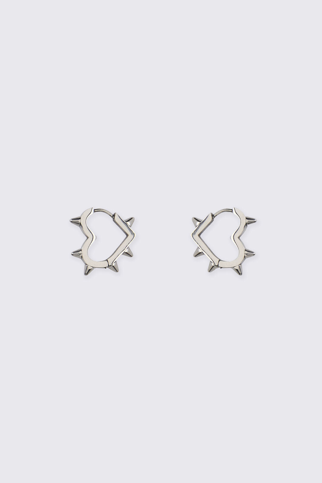 Black Friday - Heart Sleeper Spike Earrings - silver