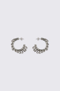 Black Friday - Ringed Hoop Studs - silver