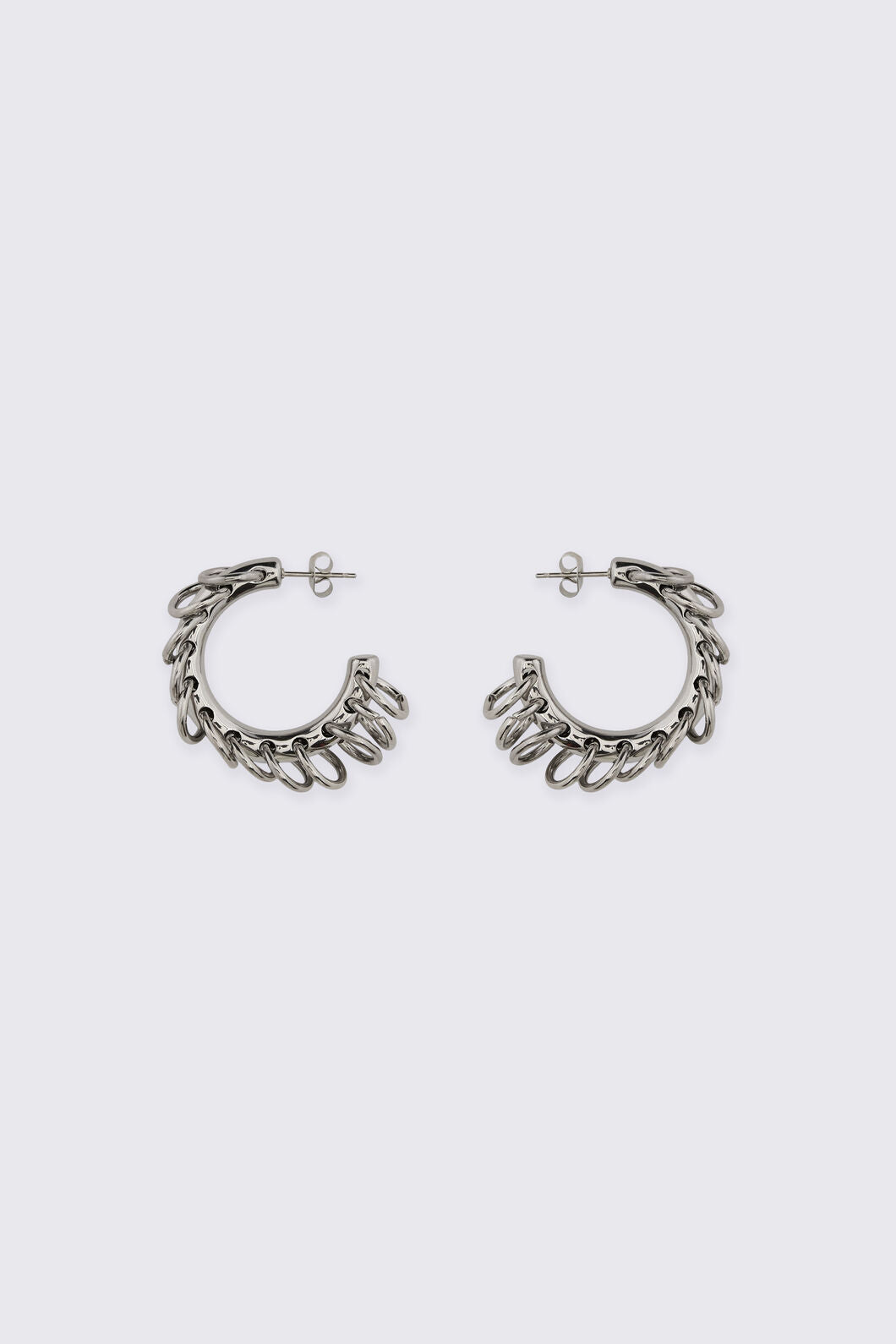 Black Friday - Ringed Hoop Studs - silver