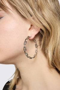 Black Friday - Chain Hoop Studs - silver