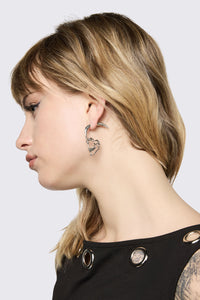 Black Friday - Faux Skull Stretched Earrings - silver