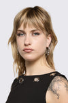 Black Friday - Faux Skull Stretched Earrings - silver