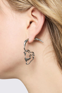 Black Friday - Faux Skull Stretched Earrings - silver