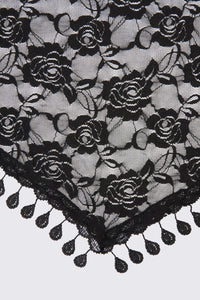 Black Friday - Floral Lace Scarf Shawl - black
