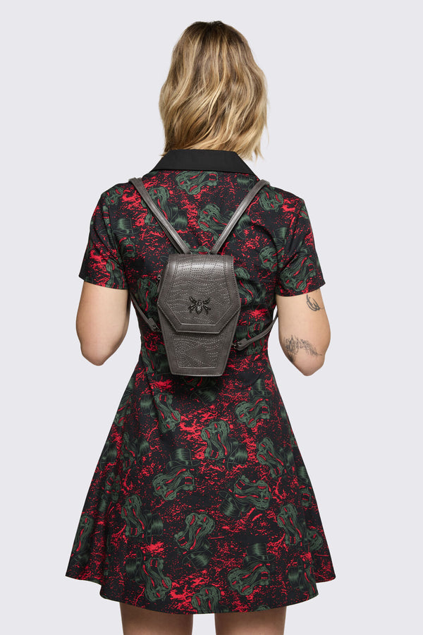 Black Friday - Spider Coffin Crossbody Bag - dark-grey