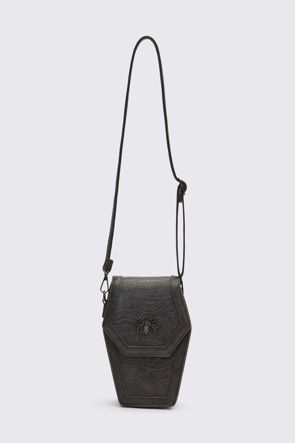 Black Friday - Spider Coffin Crossbody Bag - dark-grey