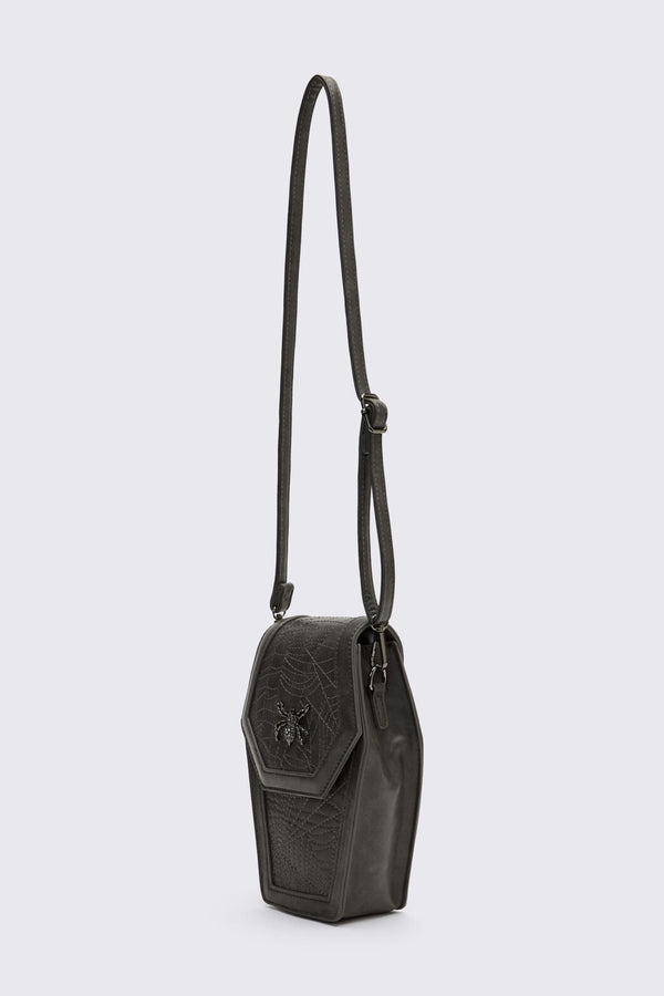 Black Friday - Spider Coffin Crossbody Bag - dark-grey