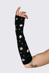 Black Friday - Cut Out Fingerless Gloves - black