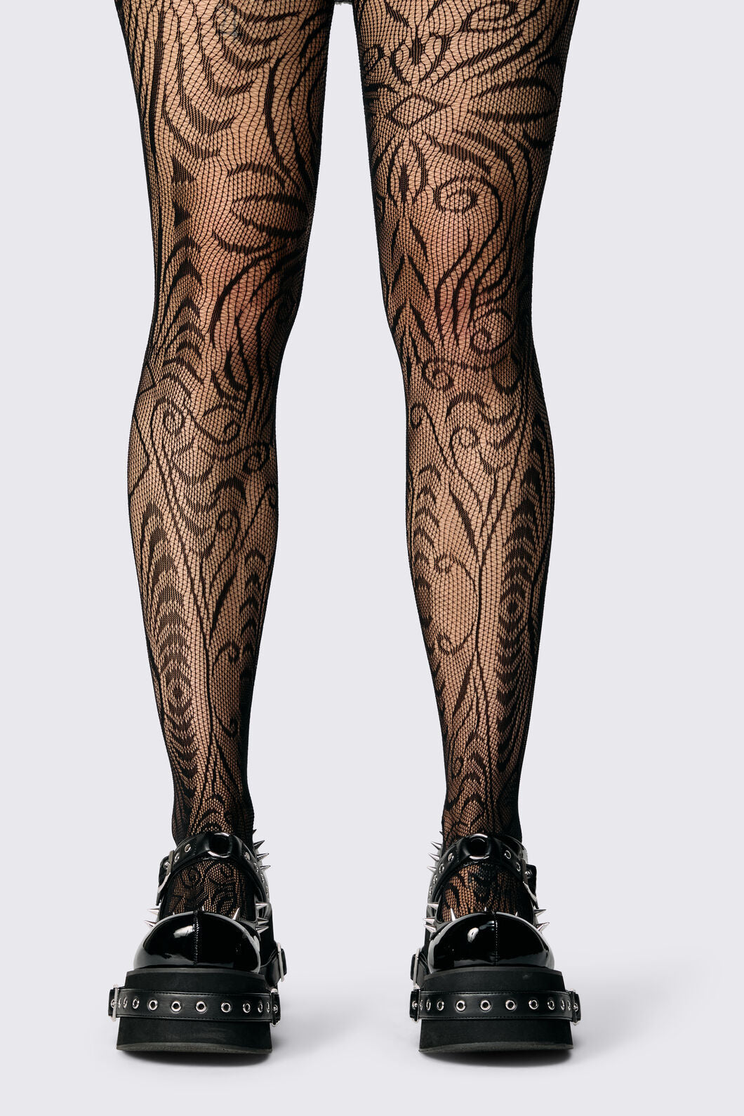 Black Friday - Patterned Mesh Tights - black