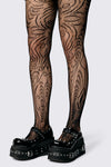 Black Friday - Patterned Mesh Tights - black