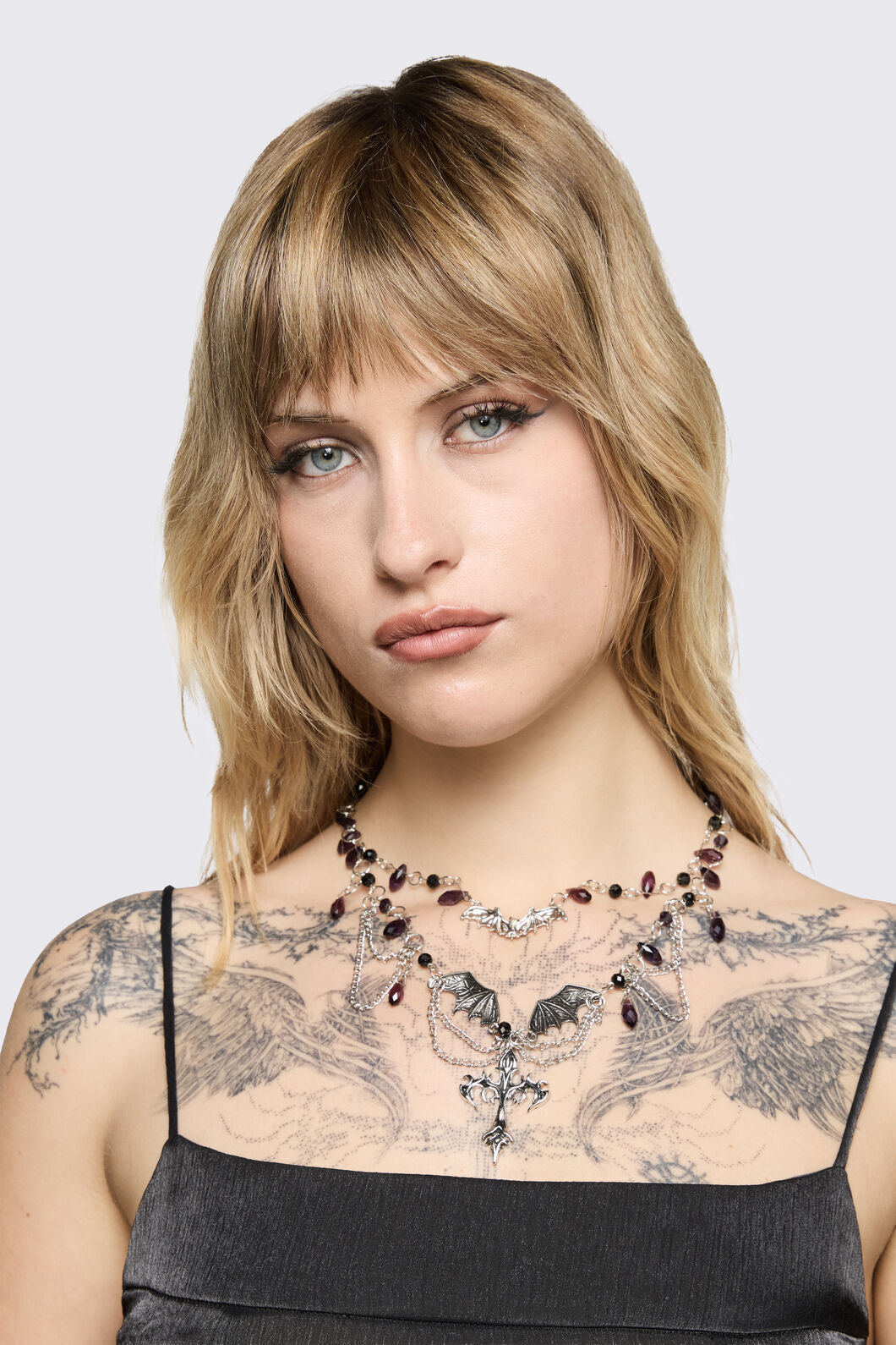 Black Friday - Gothic Statement Necklace - silver