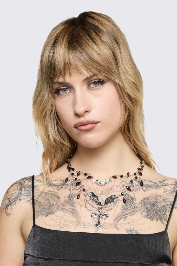 Black Friday - Gothic Statement Necklace - silver
