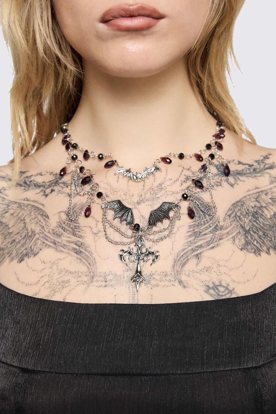Black Friday - Gothic Statement Necklace - silver