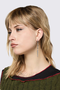Black Friday - Spike Ringed Earrings - silver