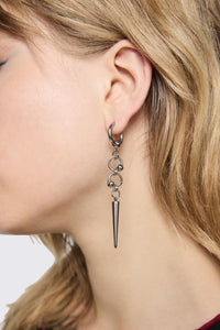 Black Friday - Spike Ringed Earrings - silver