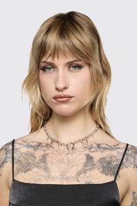 Black Friday - Pierced Necklace - silver