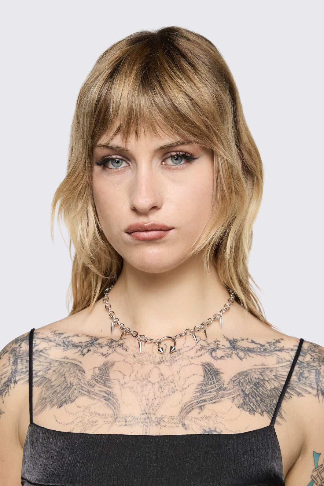 Black Friday - Pierced Necklace - silver
