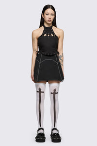 Black Friday - White Gothic High Socks - white