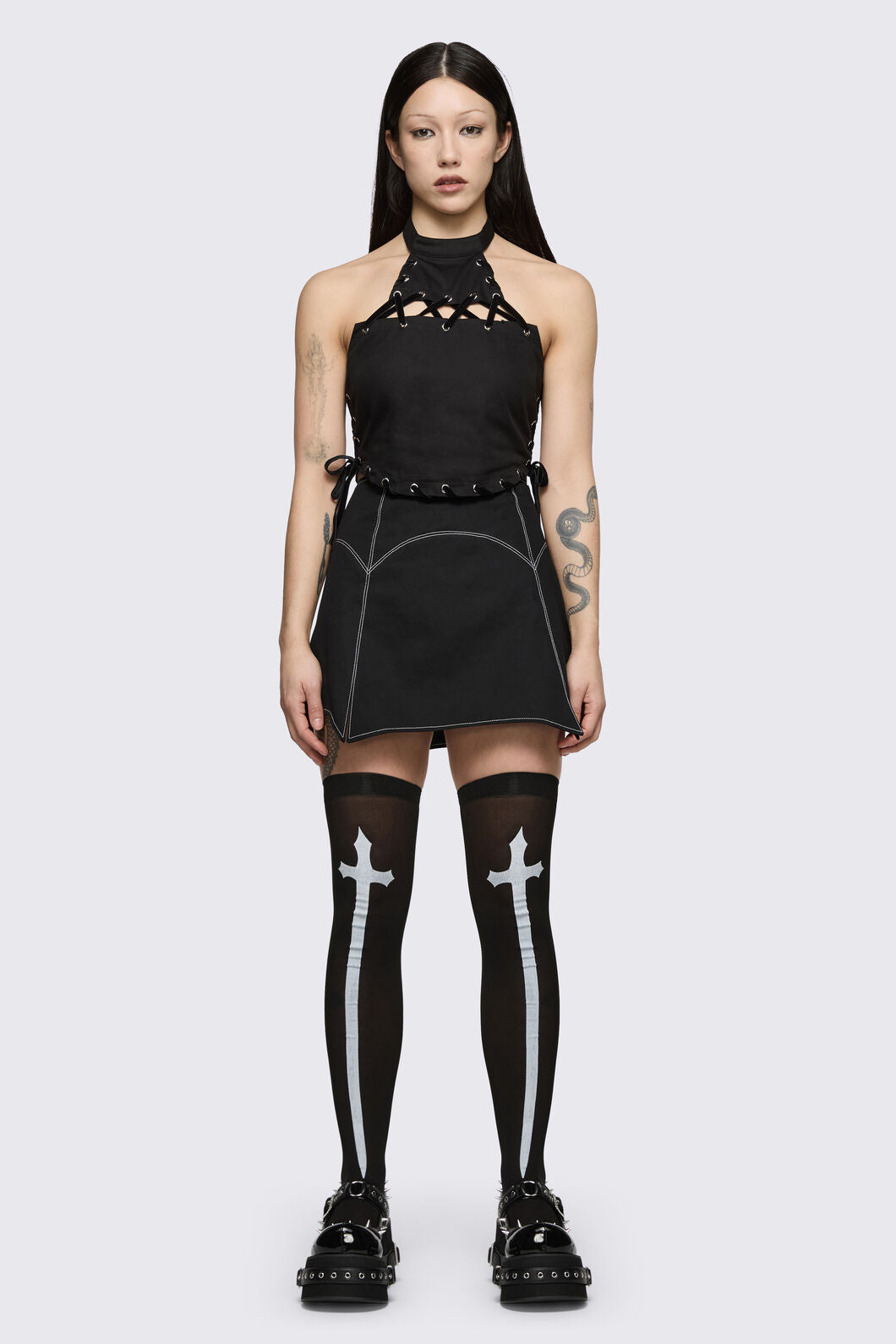 Black Friday - Black Gothic High Socks - black