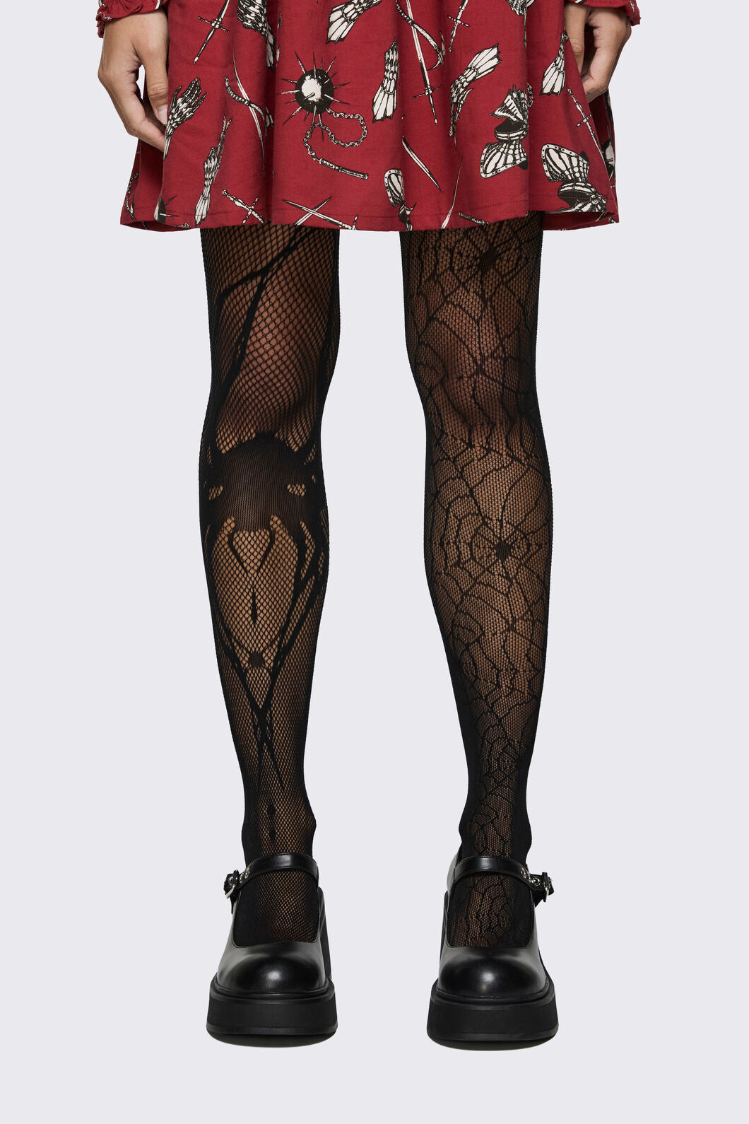 Black Friday - Spider & Web Fishnet Tights - black