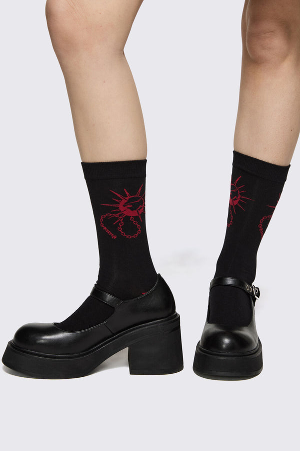 Black Friday - Flail Socks - black-red
