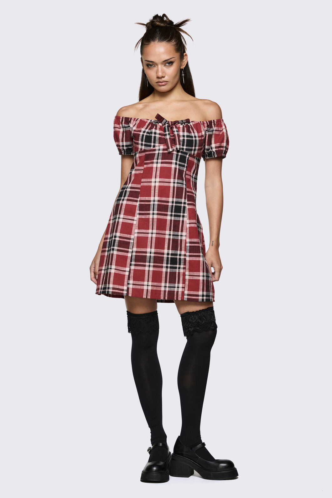 Black Friday - Frill Top Long Socks - black